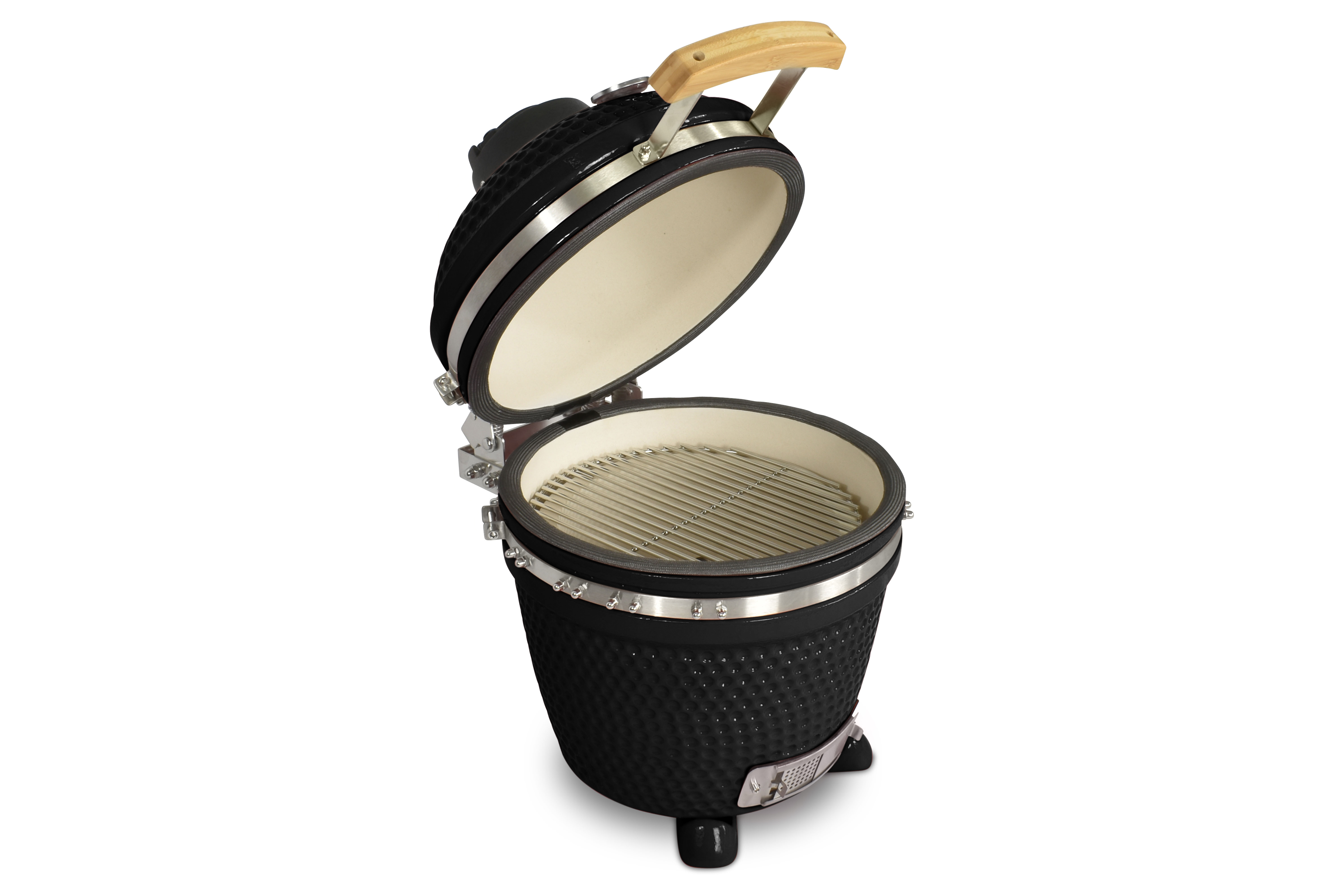 Kamado CL-16 Profi Keramik Grill ohne Standfuß Schwarz, Grilldurchmesser 40cm, Grillrostdurchmesser 33,5cm, BBQ Grillei Holzkohlegrill Grill Keramikgrill