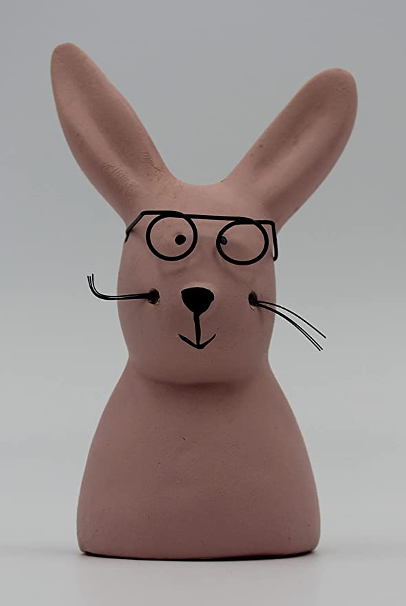 Osterhase Nerdy Deko-Hase mit Brille | Höhe 12,5 cm