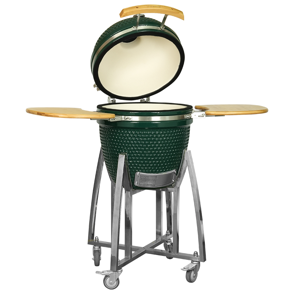 Kamado CL-18 Profi Keramik Grill Grün, Grilldurchmesser 45,7cm, Grillrostdurchmesser 38,5cm, BBQ Grillei Holzkohlegrill Grill Keramikgrill