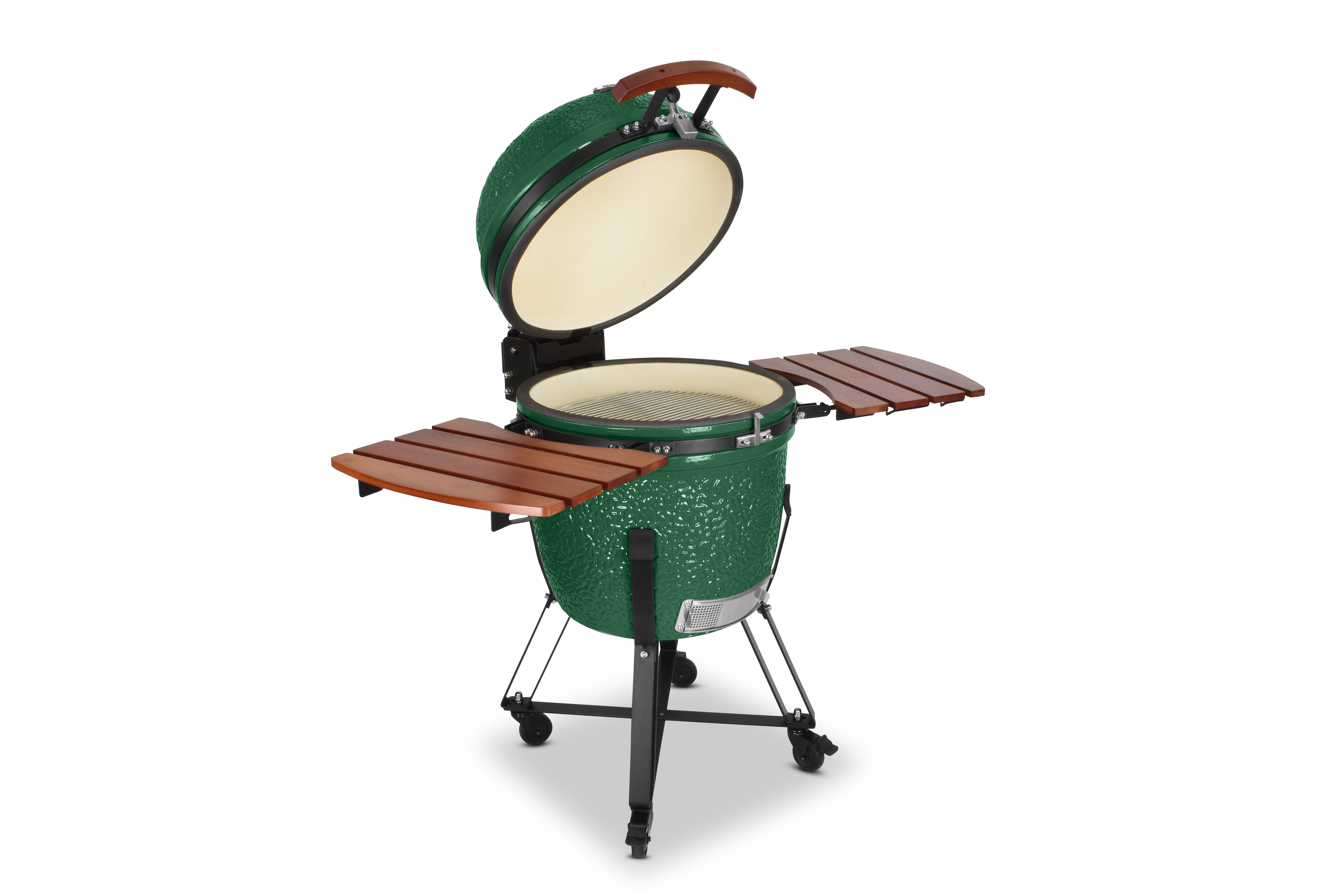 Kamado SE-21 Grill Grün 55 cm Grilldurchmesser, Grillrostdurchmesser 46cm, BBQ Keramik Holzkohlegrill Grill mit Holzkohle