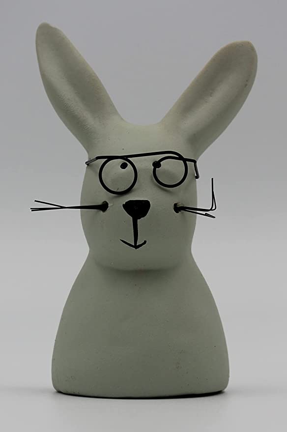 Osterhase Nerdy Deko-Hase mit Brille | Höhe 12,5 cm
