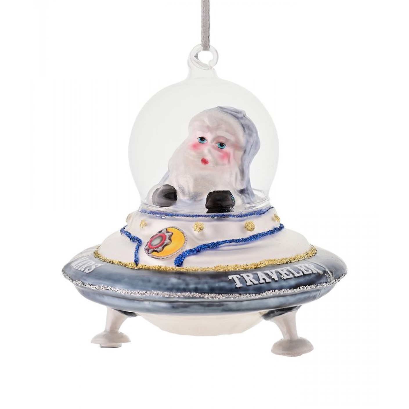 Christbaumschmuck Hänger Space Santa im UFO