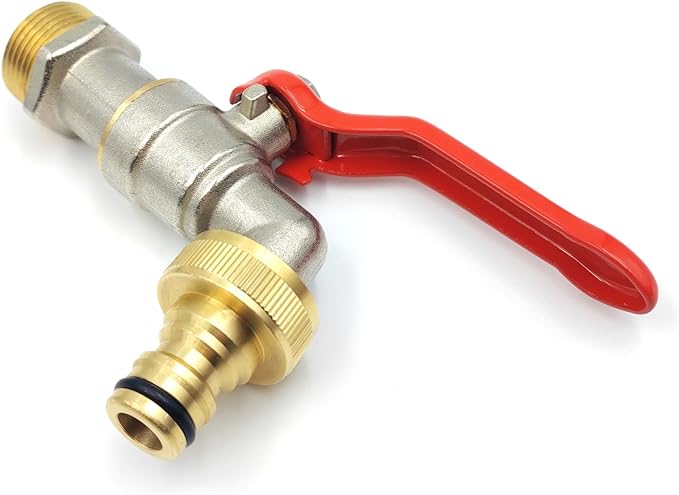 Profi 3/4" Auslaufhahn, Kugelauslaufhahn, lange Version, matt verchromt mit Steckverbindung